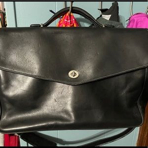 Coach leather briefcase. Perfect for 17” laptop.